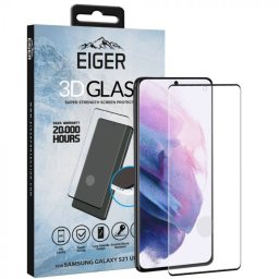 Folie protectie Eiger Sticla 3D Case Friendly pentru Samsung Galaxy S21 Ultra Clear Black