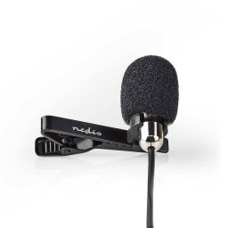 Microfon Lavaliera cu Clip Nedis MICCJ105BK Jack 3.5mm Metal Negru / Chrome