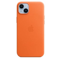 Husa Apple Leather MagSafe pentru iPhone 14 Plus Orange