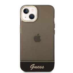 Husa Guess Outline Translucent pentru iPhone 14 Negru