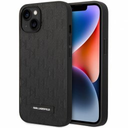Husa Karl Lagerfeld Saffiano Monogram Neagra pentru Apple iPhone 14 Plus