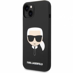 Husa Karl Lagerfeld Liquid Silicone Karl Head Neagra MagSafe pentru Apple iPhone 14 Plus