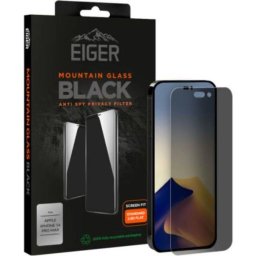 Folie protectie Eiger Sticla 2.5D Mountain Glass Privacy pentru iPhone 14 Pro Max Black