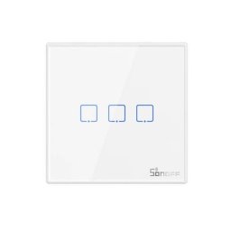 Intrerupator Smart Sonoff T2EU3C-RF cu 3 Canale 433MHz Semnal RF Alb
