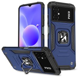 Husa Wozinsky Ring Armor compatibila cu Xiaomi Poco M4 5G / Redmi 10 5G / Redmi Note 11E, Functie magnetica, Navy Blue