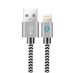 Cablu Alimentare/ Date Spacer USB 2.0 (T) la Lightning (T) 1.8m Alb/Negru