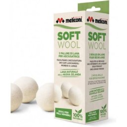 Set 3 Mingii Meliconi Soft Wool 100% Din Lana Pentru Uscare Alb