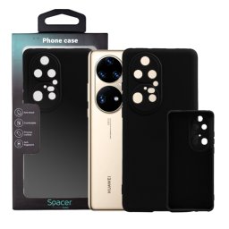 Husa Spacer Pentru Huawei P50 Pro Silicon + Microfibra Negru