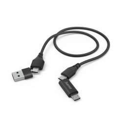 Cablu de Alimentare Hama 4 in 1 USB C MicroUSB Negru