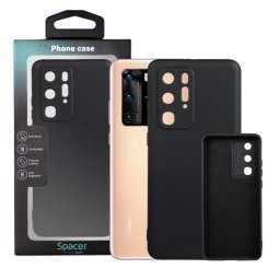 Husa Spacer Pentru Huawei P40 Pro Silicon + Microfibra Negru