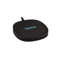 Incarcator Wireless Spacer Quick Charge 15W Qi Conector Type-C Negru