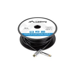 Cablu Lanberg HDMI 80m Fibra Optica 4K Negru