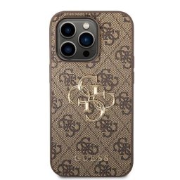 Husa Guess GUHCP15X4GMGBR compatibila cu iPhone 15 Pro Max, 4G Big Metal Logo, Maro