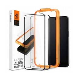 Folie Protectie Spigen Apple iPhone 15 Pro Sticla Securizata Set 2 Bucati