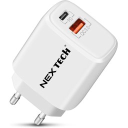 Incarcator NEX retea NEX TECHÂ® Quick Charge 20W Incarcator 2 porturi, Super Fast Charge, Compatibil cu toate telefoanele, Cip inteligent, Alb
