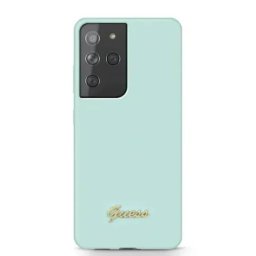 Husa Cover Guess Silicone Metal Logo Pentru Samsung Galaxy S21 Ultra Mint