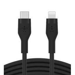 Cablu Date Belkin BOOST CHARGE Flex USB-C Lightning Silicon Negru
