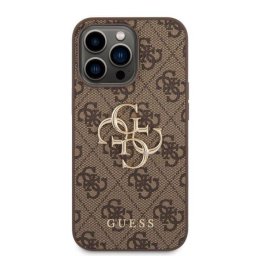 Husa Guess Leather 4G Metal Logo pentru iPhone 14 Pro Brown