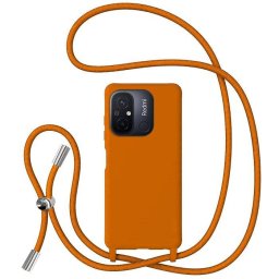 Husa Lemontti Silicon cu Snur pentru Xiaomi Redmi 12C Portocaliu