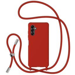 Husa Lemontti Silicon cu Snur pentru Samsung Galaxy A14 5G Rosu