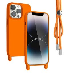 Husa Lemontti Silicon cu Snur pentru iPhone 13 Pro Portocaliu