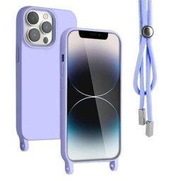 Husa Lemontti Silicon cu Snur pentru iPhone 13 Pro Mov