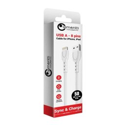 Cablu Lemontti LEMCULGHTA USB-A la Tip Lightning Lungime 0.5M Alb