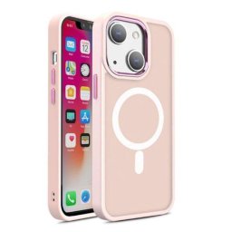Husa Lemontti Color Matte MagSafe pentru iPhone 15 Plus Roz