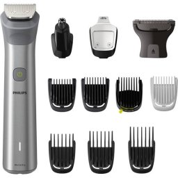 Aparat Tuns Barba/Parul Philips 12 in 1 Tehnologie Beard Sens Lame Otel Auto-Ascutire 11 Setari Lungime Negru/Argintiu