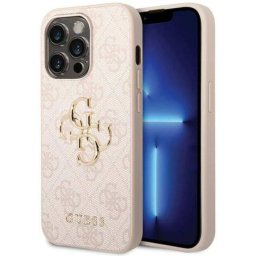 Husa Guess PU 4G Metal Logo pentru iPhone 15 Pro Max Roz