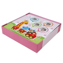 Album Foto Procart baby train personalizabil 50 file tip carte 200 poze format 10x15 culoare roz