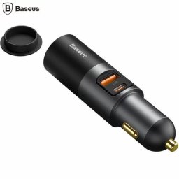 Incarcator Auto Baseus Share Together 1xUSB 1xUSB-C cu Port de Expansiune pentru Bricheta 120W Quick Charge Negru