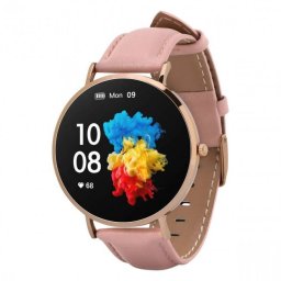 Smartwatch Garett Verona Gold-Pink Leather