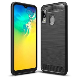 Husa Forcell Carbon Neagra pentru Samsung Galaxy A20e A202