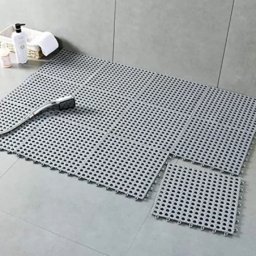 Set 10 Covoare Baie Procart Antiderapant Tip Puzzle 30x30Cm Grosime 2Mm Set 10xBucati Gri