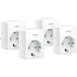 Priza WiFi TP-Link Tapo P100 Switch Socket Schuko Compatibila Google Assistant si Amazon Alexa Programabila 4x Bucati Alb