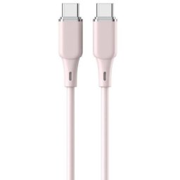 Cablu de Date Lemontti Liquid Silicon Type-C la Type-C Fast Charge 60W 1.2M Roz