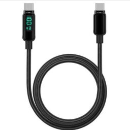 Cablu de Date Lemontti Screen Digital Display Type-C la Type-C Fast Charge 100W 2M Negru