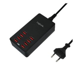 Incarcator Retea Logilink 220V Universal 8xUSB Maxim 8.8A 44W Suport OCP/OVP/OTP Negru