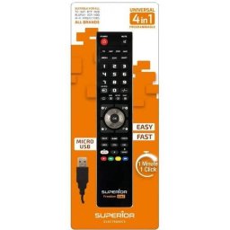 Telecomanda Universala Superior Freedom Micro-USB 4in1 Programabila Simultan pentru TV DVD Satelit si AUX Conectare PC prin USB Cablu Inclus Baterii 2xAAA Neincluse Negru