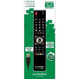 Telecomanda Universala Superior Freedom Micro-USB Programabila Simultan pentru TV DVD Satelit si AUX Conectare PC prin USB Cablu Inclus Baterii 2x AAA Neincluse Negru