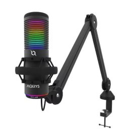 Microfon AQIRYS Galileo Brat Articulat si Stand Iluminare RGB Negru