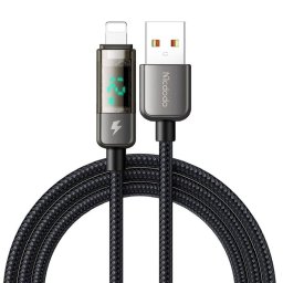 Cablu Date Mcdodo USB Lightning Display Auto Power Off Fast Charging 1.2m Negru
