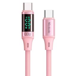 Cablu Date Mcdodo USB Type-C USB Type-C Digital Display Silicone Fast Charging 100W 1.2m Roz