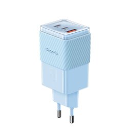 Incarcator Retea Mcdodo Port 2xType-C 1xUSB-A Dichromatic GaN5 Mini Fast Charging PD 67W Albastru