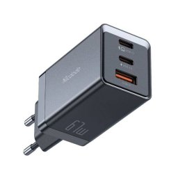 Incarcator Retea Mcdodo GaN5 Mini Pro Fast Charger 67W Port 2xType-C+ 1xUSB-A Plug EU Negru