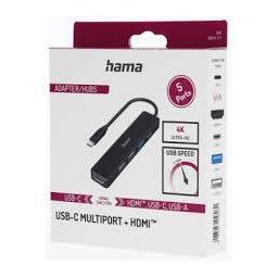 USB-C Hub Hama Multiport 5 Ports 3 x USB-A USB-C HDMIâ¢