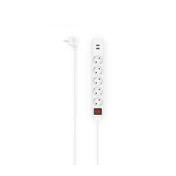 Power Strip Hama 5-Way USB-A 17 W Switch 1.4 m White