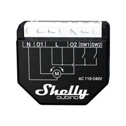 Intrerupator Shelly Qubino Wave Shutter, Z-Wave, 10A, Negru