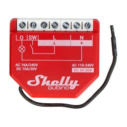 Intrerupator Shelly Qubino Wave 1 PM, Z-Wave, 16A, Rosu